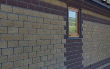 Легкий фасад из мягкой кровли для каркасного дома