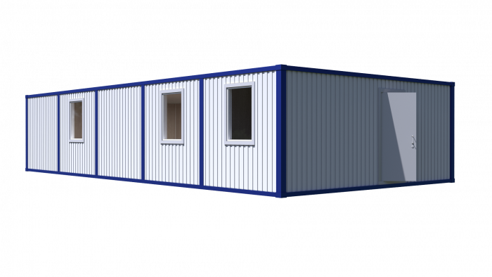 Модульное здание штаб строительства с туалетом тамбуром и кладовой Модель: РС-М04