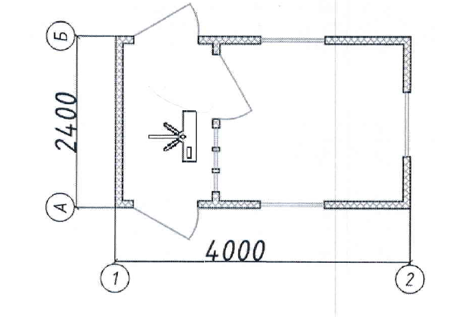 Бытовое помещение контейнерного типа (КПП №2)