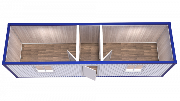 Блок-Контейнер с двумя перегородками и двумя окнами модель РС-Б08