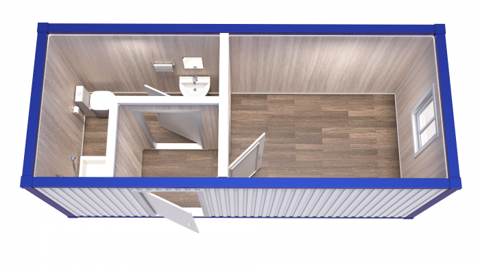 Блок-Контейнер офис с тамбуром и туалетом модель РС-С02